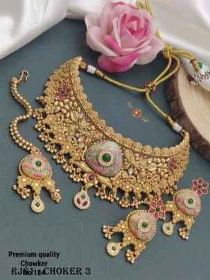 Shining Gold Plated Fancy Choker Traditional