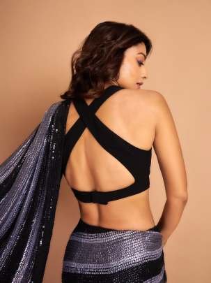 Shriya Saran Bollywood Party Wear Sequence Work Sarees