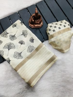 Silk Touch Double Printed Dola Silk Saree