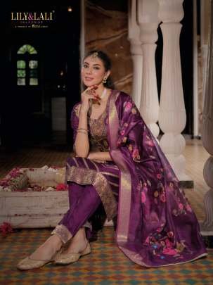 Silkyness 3 Branded And Gorgeous Handwork Organza Jacquard Kurtis Set