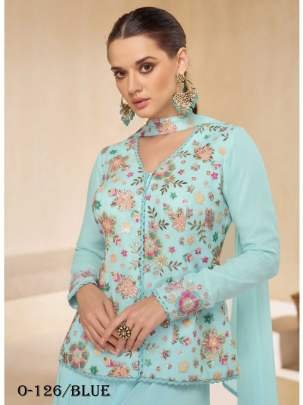 Sitara Georgette Turquoise Blue Palazzo Set