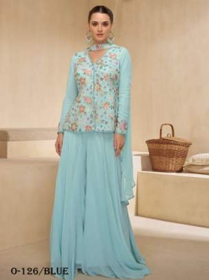 Sitara Georgette Turquoise Blue Palazzo Set