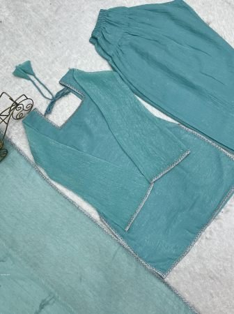 Sky Blue  Siroski Work Trendy Farshi Salwar Suit