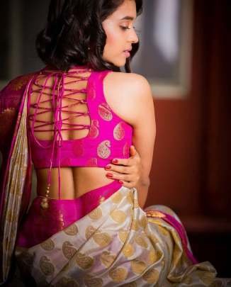 Soft Beautiful White Lichi Silk Saree With Pink Border