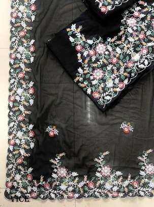 Soft Georgette Embroidered Border Fancy Saree