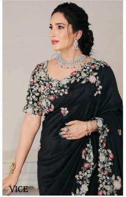 Soft Georgette Embroidered Border Fancy Saree