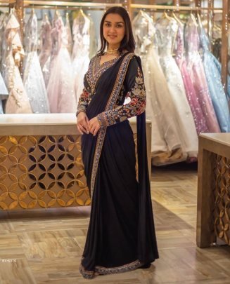 Soft Georgette With Embroidery Lace Border saree
