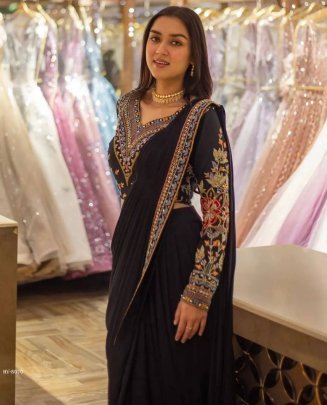 Soft Georgette With Embroidery Lace Border saree
