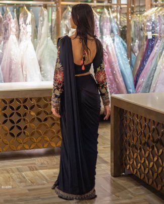 Soft Georgette With Embroidery Lace Border saree