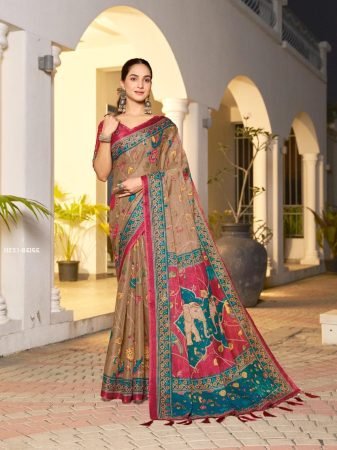 Soft Handloom Traditional Floral Print Saree