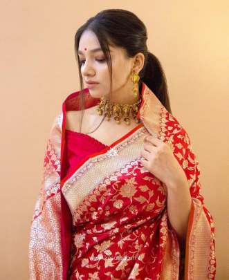 Buy soft lichi silk saree at Rs. 799 online from Fab Funda silk sarees :  av-7015