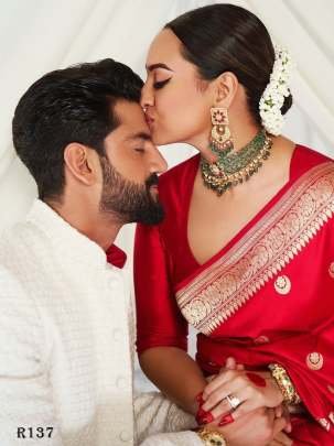 Sonakshi Sinha Red Wedding Rich Pallu Katan Silk Saree