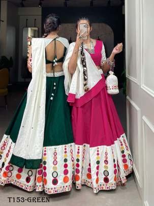 Special Collection Green Cotton Lehenga Choli