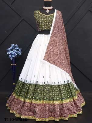 Special Occasions Collection White Muslin Cotton Lehenga Choli
