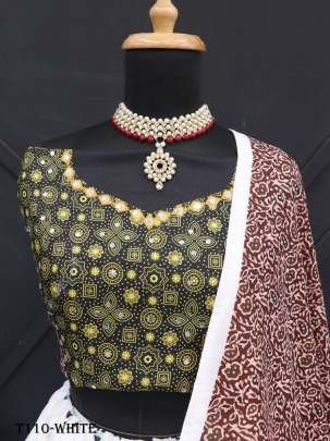 Special Occasions Collection White Muslin Cotton Lehenga Choli