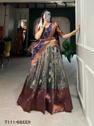 Special Wedding Collection Green Pattu Jacquard Silk Lehenga Choli