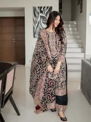 Special Eid Collection Heavy Faux Georgette Pakistani Suits With Palazzo