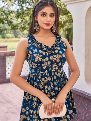 Stunning Blue Western Top 