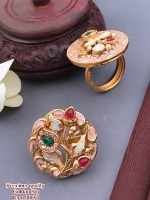 Stunning Flower Pattern Antique Copper Finger Ring for Women