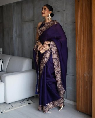 Stunning Georgette Saree Ensemble with Intricate unstitched Blouse