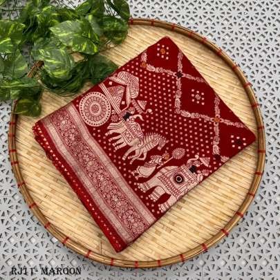 Stunning Kanchi Border Maroon  Dola Silk Saree