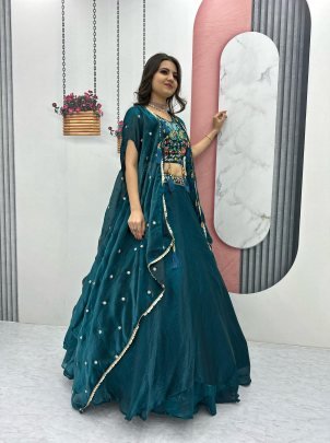 Stunning Rama Indo Western Dress With Sequence Work