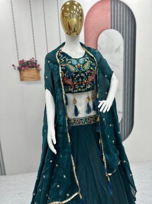 Stunning Rama Indo Western Dress With Sequence Work