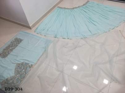 Stunning Turquoise Faux Georgette Lehenga Choli