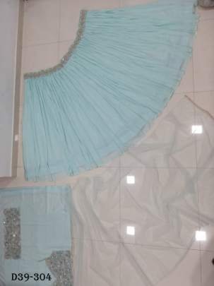 Stunning Turquoise Faux Georgette Lehenga Choli