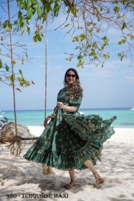 Style Evergreen Emerald muslin Dress By Fab Funda