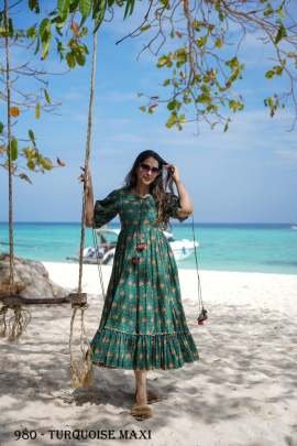 Style Evergreen Emerald muslin Dress By Fab Funda