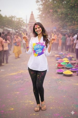 Stylish And Lightweight White Holi Kurti