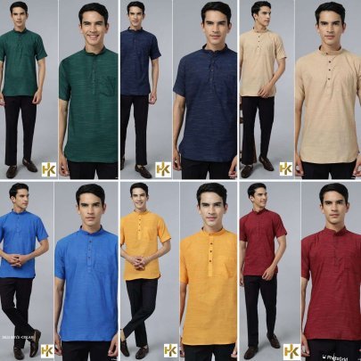 Stylish desi boys short sleeves Cream khadi kurta with pocket