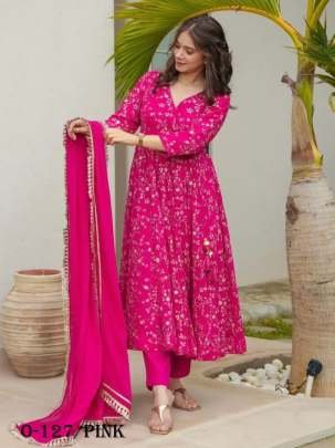 Stylish Embroidered Pink Gown