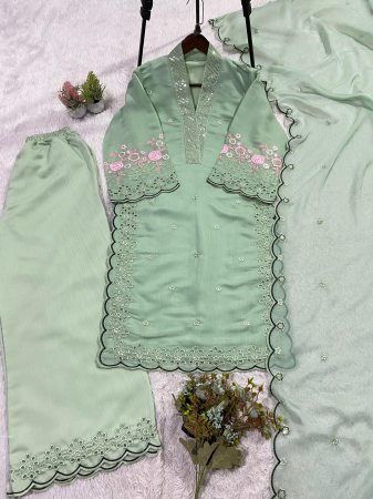 Stylish Ethnic Suit Set for Women with Cut Work Design