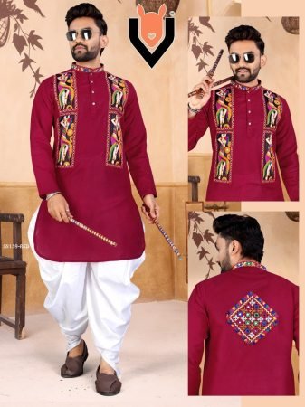 Stylish Gamthi Work Kurta Dhoti for Men