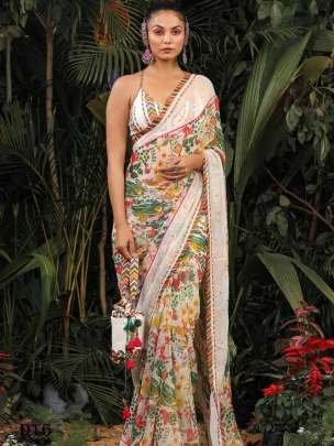 Stylish Georgette Saree with Intricate Floral Patterns