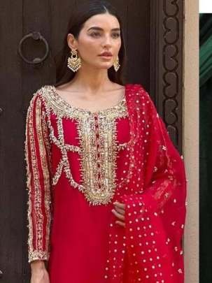 Stylish Good Quality Red Georgette Palazzo Set