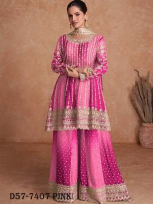 Stylish Magenta Color Vaani Vol 2 Chinon Designer Suit 