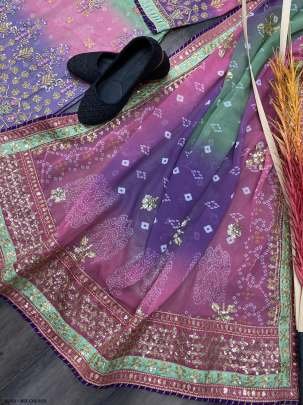 Stylish Pakistani Georgette Printed Mix Colour Palazzo Suit