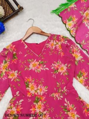 Stylish Pink Floral Anarkali Suit Set With Beautiful Lace