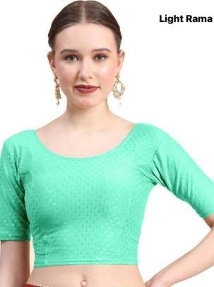 Stylish Round Neck Cotton Lycra Readymade Blouse