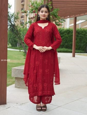 Stylish Womens Palazzo Suit in Red Color