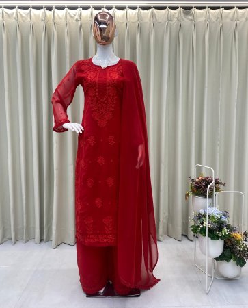 Stylish Womens Palazzo Suit in Red Color