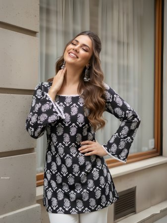 Summer Special  Black Office Wear Top In Black
