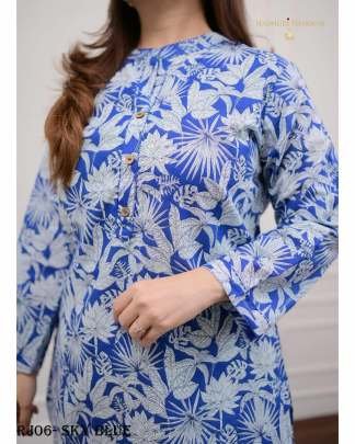 Summer Special Rayon Sky Blue Co Ord Set