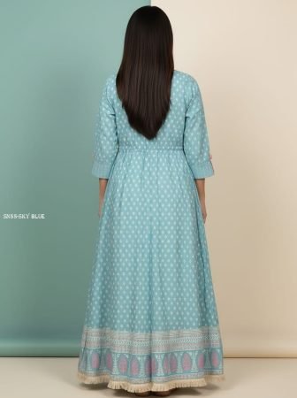 Summer Wear Jacket Style Gown Kurti