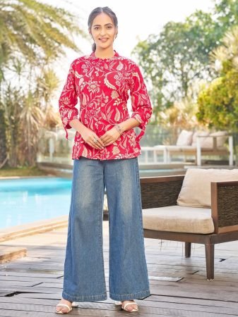 Summer Wear Rayon Floral Printed Top