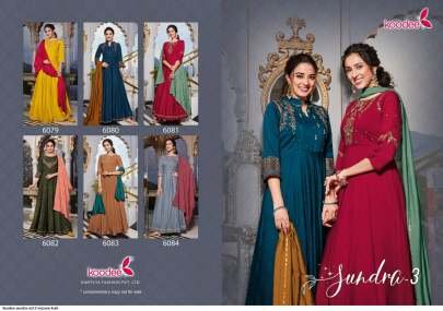 Sundra Vol 3 By Koodee Pure Viscose Embroidery Work Kurtis