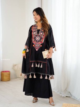 Super Solid Black Plus Size Cord Set 